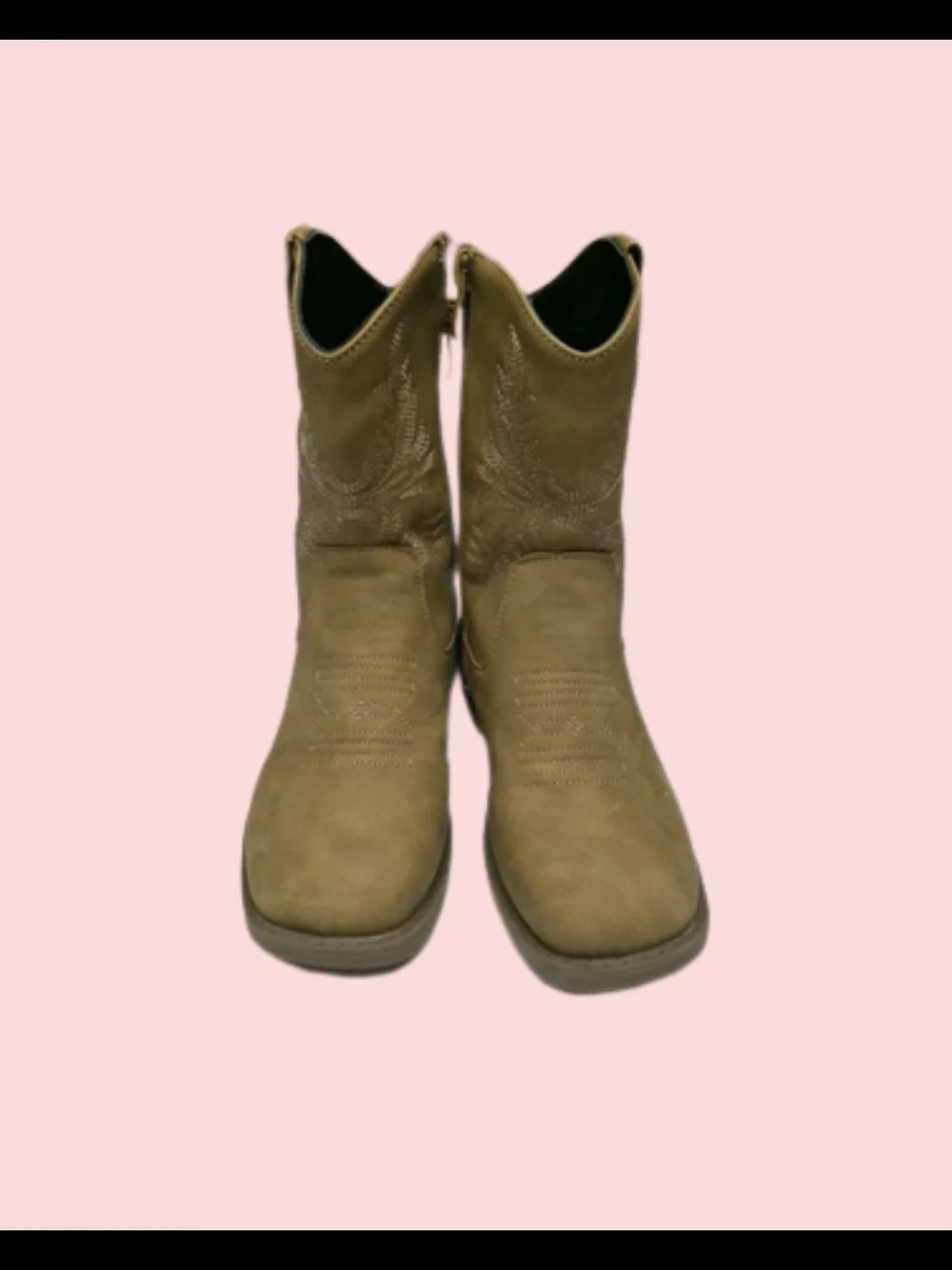 Girl’s Tan Western Short Boots - Classic Comfort